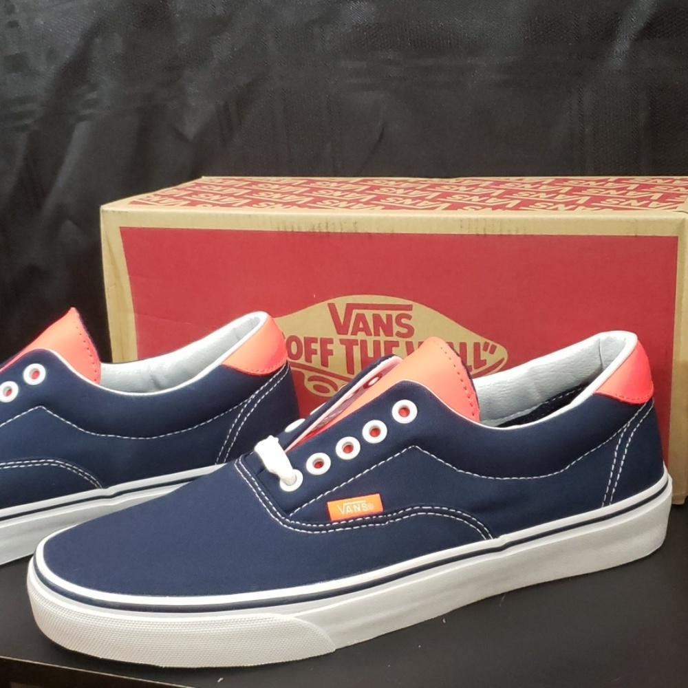 NEW! Vans Era 59 Neon Leather Red/Dress Blue - Picture 3 of 5